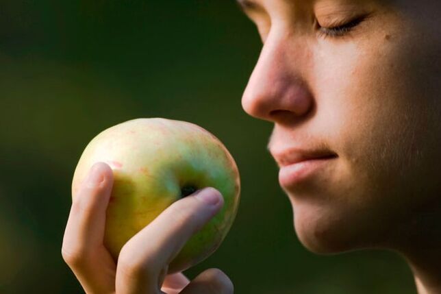 Smell an apple, banana or mint